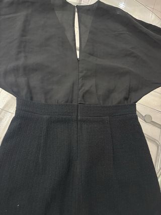 Vestido negro manga larga