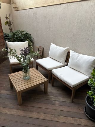 Conjunto sofá modular jardín