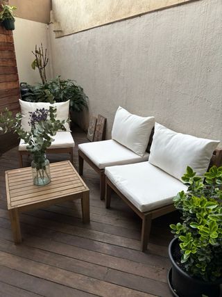 Conjunto sofá modular jardín