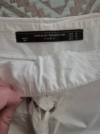 Falda pantalón Zara blanca