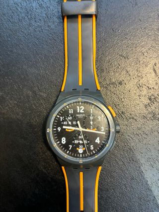 Orologio Swatch Chrono Grigio Arancio