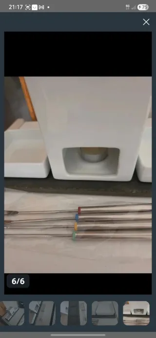 Set Fondue Chocolate Porcelana y Pizarra