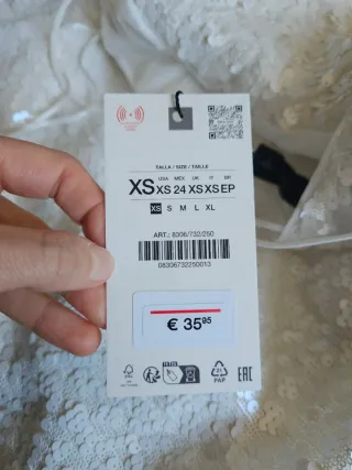 Vestido lentejuelas ZARA blanco (nuevo)
