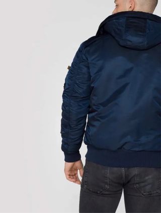 Chaqueta Bomber Alpha con Capucha Azul Naranja