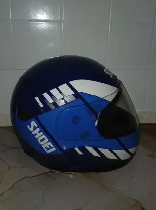 Casco Moto Shoei Azul y Blanco
