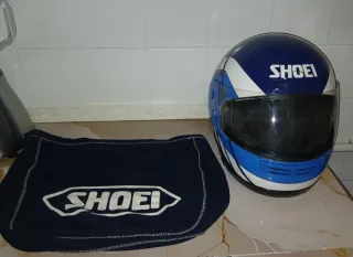 Casco Moto Shoei Azul y Blanco