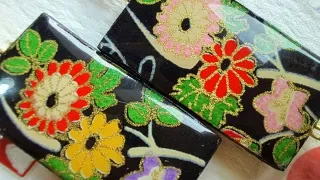 Pendientes japoneses de porcelana fría florales