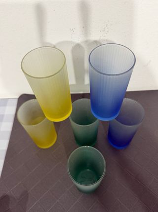 Set 6 Bicchieri Alti Vetro Gradiente.