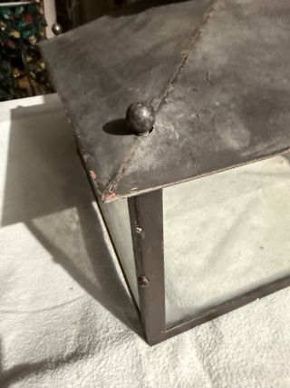 Lámpara artesanal Luis Felip metal y cristal