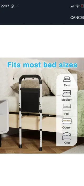 Ringhiera per letto per adulti e anziani