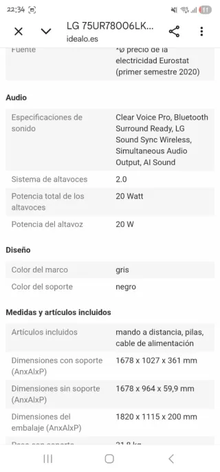 Televisor LG 75UR78006LK