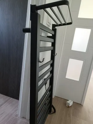 Radiador toallero eléctrico Negro 100x50cm