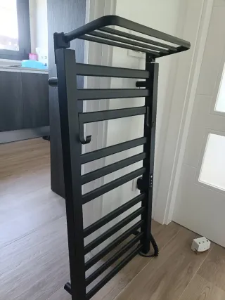 Radiador toallero eléctrico Negro 100x50cm
