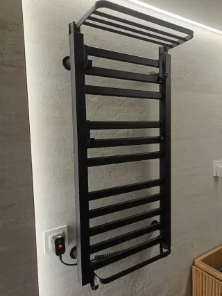 Radiador toallero eléctrico Negro 100x50cm