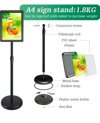 Al 50%| Pack 2 Soportes Carteles A4 Negro |NUEVO✓