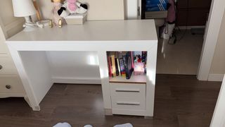 Escritorio blanco lacado madera con cajones