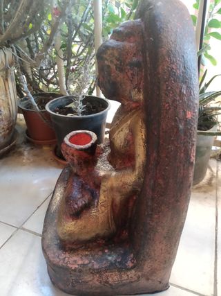 Buda GRANDE de Terracota, portavelas (35 cm alto)