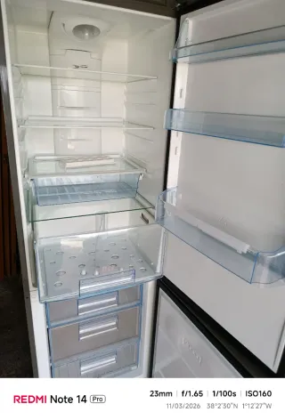 Nevera gris inox 1.80x60x58