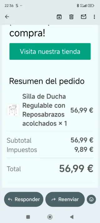 Silla de ducha regulable para discapacitados