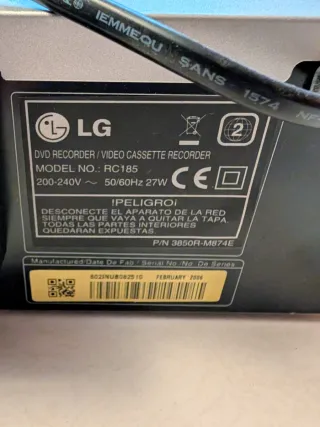 LG RC185 Grabadora VHS DVD