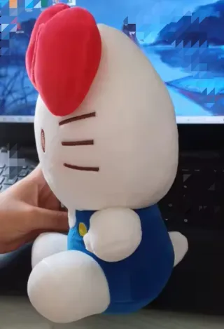 Peluche Hello Kitty azul con firma bordada!  NUEVO