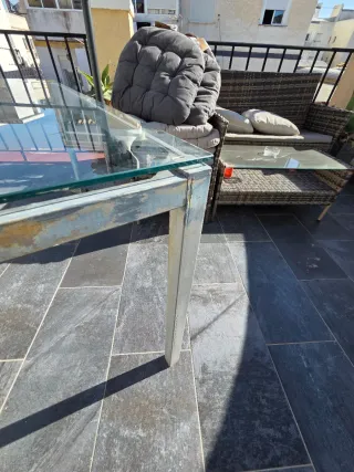 Mesa Terraza Cristal y Metal