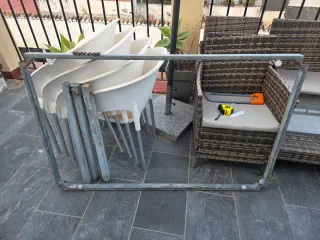 Mesa Terraza Cristal y Metal