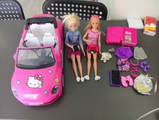 Coche y 2 Muñecas Barbie