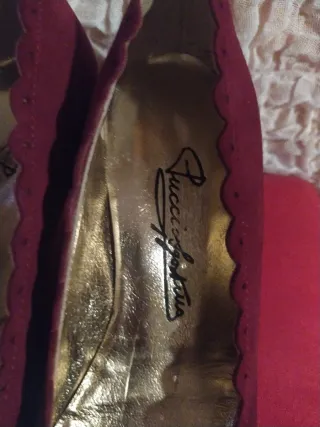 Scarpe pucci borgogna scamosciate con fiocco