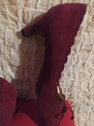 Scarpe pucci borgogna scamosciate con fiocco