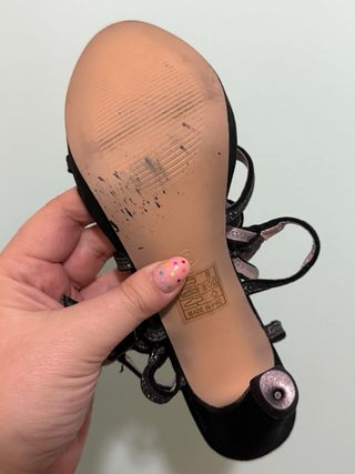 Sandalias ROSSI Talla 37 Tacón Negro y Plata