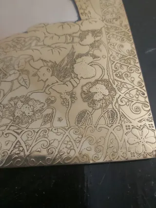 Espejo latón grabado mano