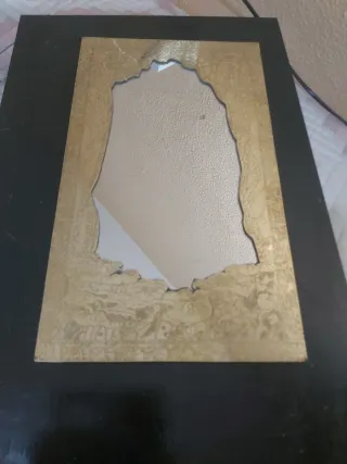 Espejo latón grabado mano