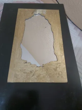 Espejo latón grabado mano