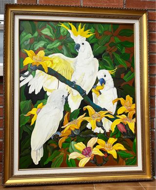 Cuadro Tropical Loros y Flores