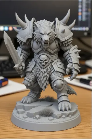 Figura Lobo Guerrero World of Warcraft Espada.