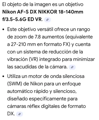 Objetivo Nikon DX VR 18-140mm