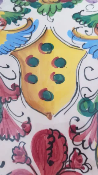 Piatto ceramica Deruta decorato