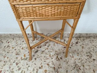 Costurero Mimbre Vintage Cajón y Asas