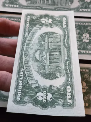 4Billetes de 2 Dólares Sello Rojo correlativos s/c