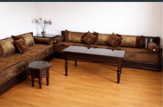 Fundas Sofá Marroquí Nuevas Marrón/Dorado