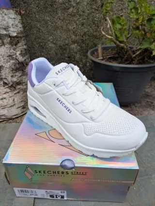 Skechers Deportivas Blancas y Lila Talla 40