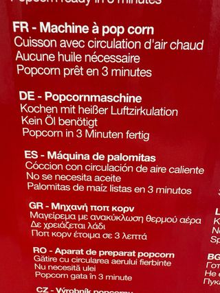 Máquina de Palomitas de maíz. Beper PopCorn