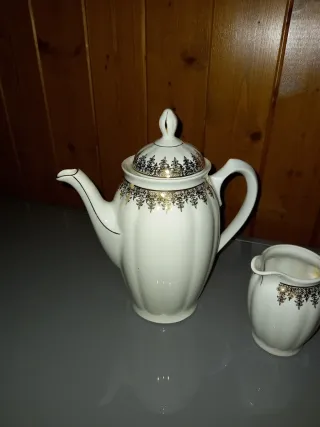 Cafetera y lechera Santa Clara porcelana