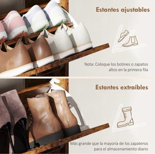 Zapatero de madera rústico 1/2 CAJA