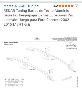Barras Techo Ford Connect 2002-2015
