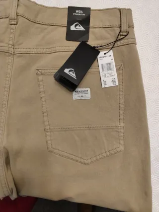 Pantalones QUIKSILVER Chinos Rectos T34 NUEVOS