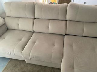 Sofá Cama Chaise Longue Beige