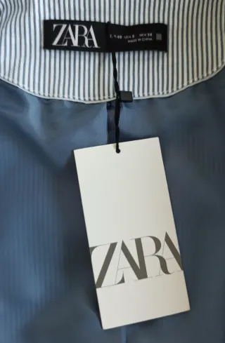 Chaqueta Zara Rayas Azul y Blanco