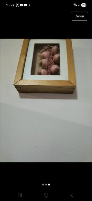 Marco con racimo de ajos secos